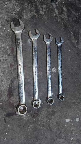 7233430 Snap-on Vintage 4 Piece 6 Point Combination Wrench Set Sae