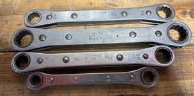 Snap-on 74/75/76 Vintage Double Box End Ratcheting Wrench. 4 Piece Set