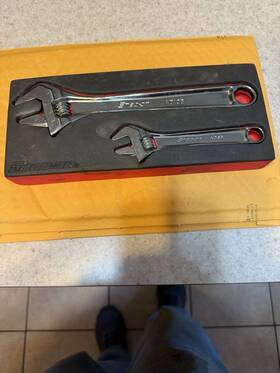Ad702k1f Snap-on 2pc Adjustable Wrench Set Chrome 10 Inch 6 Ad10b Ad6b In Foam
