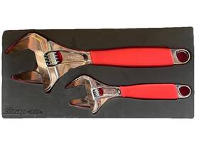 Adhw702k1f Snap-on Tools 2pc Red 6 Inch 10 Wide Mouth Adjustable Wrench Foam Set