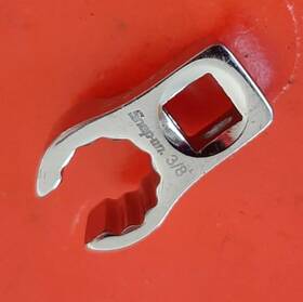 An85086 Snap-on 3/8 Inch Deep Flare Nut Crowfoot Wrench 1/4 Drive 12pt Point Read