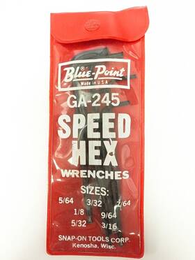 Ga-245 Snap On Blue Point Ga245 Snap-on Tools Speed Hex Allen Wrenches Set Case Made In Usa