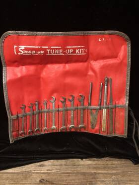 C-133c Snap-on Vintage Tools Ignition Tune-up 8 Wrench Kit Pliers Roll Up Pouch