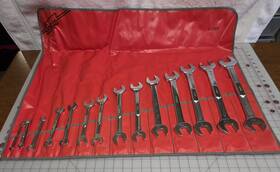 C-1508 Snap-on Vintage Tools Sae Open End Wrenches 14pc - C1508 Roll Usa