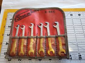 C-65d Snap-on C-65c Tools 6 Piece Sae Offset Open End Ignition Wrench Set Vintage C-65d Snap-on C-65c Tools 6 Piece Sae Offset Open End Ignition Wrench Set Vintage