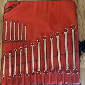 C182 Snap-on Sae Double Box End Wrench Set 12 Point Kit Bag 18pc Vtg Rare