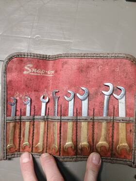 C85-8 Snap-on Ignition Wrench Set Sae 8 Pc With Original Roll Usa Made