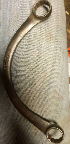 Cx1620 Snap-on Vintage Underline Logo 9/16 X 5/8 Inch 12 Pt Half Moon Box Wrench Usa