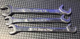 Snap-on Ds224 3 Piece Sae Ignition 4 Way Open End Angle Wrench Set Ds Series