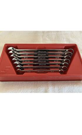 Epj026110 Snap-on 7 Pc 12 Pt Sae Flank Drive Combination Wrench Set 3/8 3/4 Inch