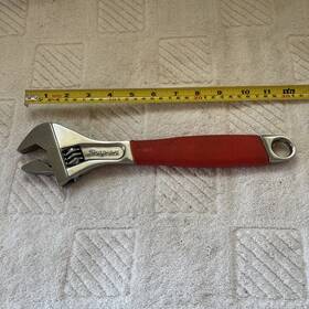 Fadh12 Snap-on Adjustable Wrench 12 Inch Flank Drive Plus Red Soft Grip Handle