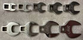 Fco12 Snap-on Fco12/14/16/18/20/22/24/26/28 Inch Drive Sae Crowfoot Open End Wrench Set - 9 Pieces To Chrome