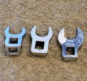 Fco18 Snap-on 3 Crowfoot Open End Wrench Set 3/8 Inch Drive Sae 9/16 Usa