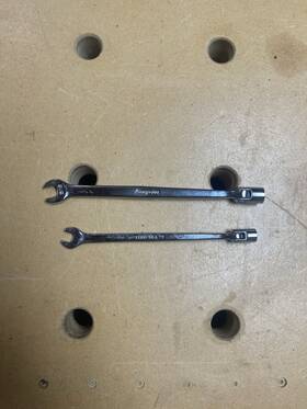 Fh08-fh010 Snap-on Fh010 5/16 Inch And Fh08 1/4 12 Combo Wrench Flex Head Open End
