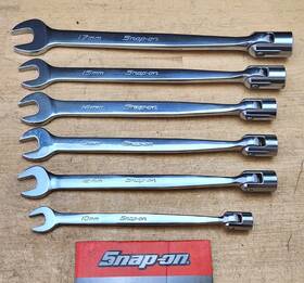 Fhom606a Snap-on - 6 Pc Metric 12 Pt Flex Head/open End Combination Wrench Set