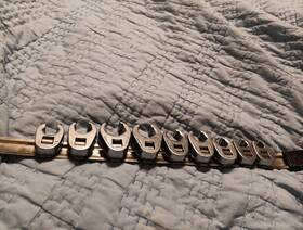 Frh20s Snap-on Tools Usa Frh 9pc Flare Nut Line Crowfoot Wrench Set 3/8 Inch Drive. Gr/20