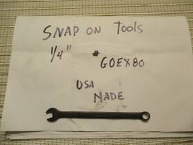 Goex80 Snap-on 1/4 Inch 12pt Sae Industrial Combination Wrench # Usa