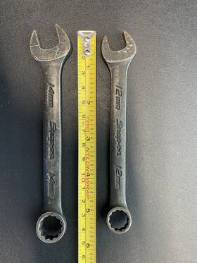 Goexm12b Snap-on 12mm And 14mm Metric Black Oxide Short Combination Wrench Usa Goexm12b Snap-on 12mm And 14mm Metric Black Oxide Short Combination Wrench Usa