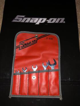 J805ak Snap-on Snap-tools 5 Piece Short Open End Sae Wrench Set In C52d Kit Bag