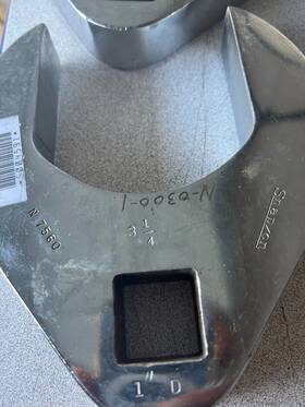 N7560 Snap-on 1 Inch Drive 3-1/4 Open End Crowfoot Wrench