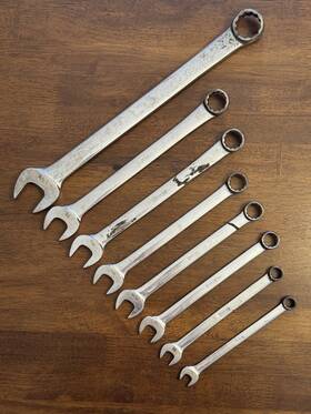Oex14-oex36 Snap-on Vintage Sae Combination Wrench Set 7/16 Inch -1-1/8 Usa 8 Pc