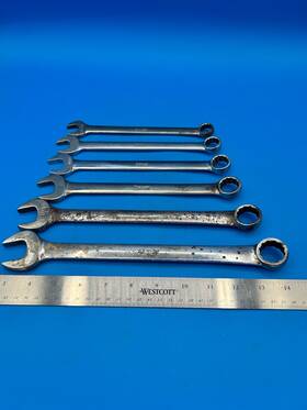 Oex28 Snap-on Oex18 Oex24 Tools Combination Wrench Set Standard 9/16 Inch To 7/8 Usa 6 Pieces T-9-5