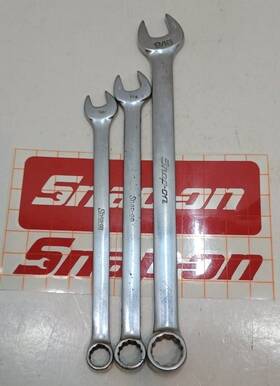 Oex18a-oex14-oex12 Snap-on 53- 3 12pt Combination Wrenches 9/16-7/16-3/8 Used