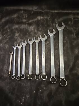 Oex32-oex120 Snap-on Lot Of 8 Combo Wrenches 1 Inch 7/8 3/4 11/16 5/8 9/16 1/2 7/16 3/8