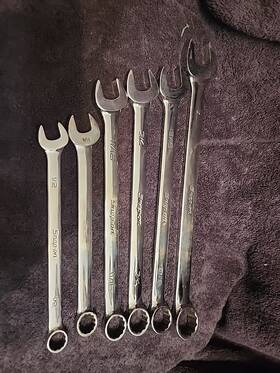 Oex328 Snap-on 6-piece Combination Wrench Set 1 Inch 13/16 3/4 11/16 9/16 1/2 Used