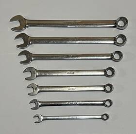 Oex707a Snap-on Combination Wrench Set Sae 7 Pc 3/8 - 3/4 Chrome 12 Point Usa