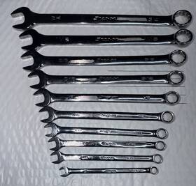 Snap-on Oex8b To Oex24b Snap-on Tools Usa 10 Pc Sae 1/4 Inch To 3/4 Combination Wrench Set - 12 Point