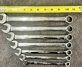 Oexb24b Snap-on Tools 7 Piece Sae Long Combination Wrench Set 3/8 Inch -3/4 12 Point Usa