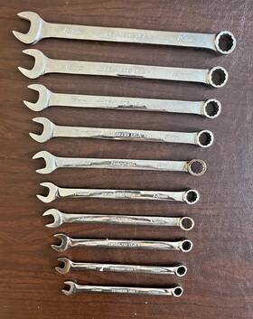 Snap-on Oexm 0b 10pc 12-point Metric Chrome Combination Wrench Set 10-19mm