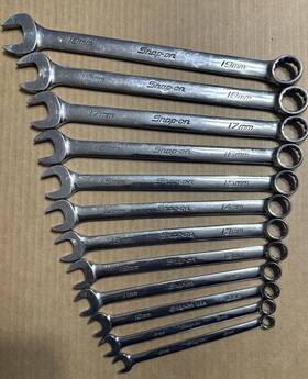 Oexm80b-oexm190b Snap-on Used 12pcs Combination Wrench Set 8mm-19mm