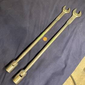 Oh24-oh28 Snap-on 2 Snapon Oh24 And Oh28 Extra Long Flex-head/open-end Combination Wrench 3/4 Inch 7/8
