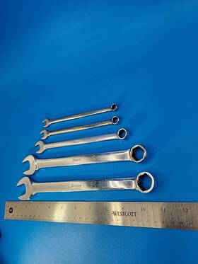 T-9-15 Snap-on Osh24 Osh22 Osh14 Osh11 Osh10 Combination Wrench Set 5/16 Inch To 3/4 Osh Series 6 Point 5 Pcs