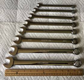 Osh28a Snap-on Osh Usa 6 Point Combination Wrench Set 7/16 Inch To 7/8 - 8 Wrenches Nice