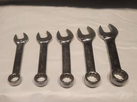 Ox116-ox124 Snap-on 5pc 12-point Sae Midget Stubby Combination Wrench Set 1/2-3/4 Vgc