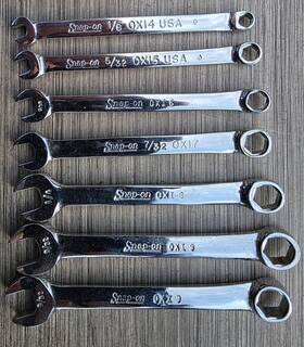 Ox14-ox19 Snap-on Ox200 Vintage Ox 7pc Combination Wrench Set Usa Made