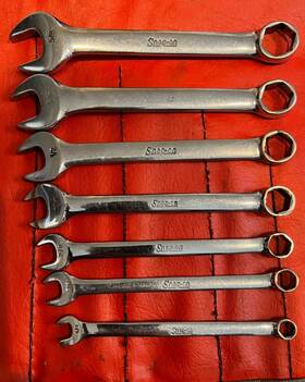 Oxa707 Snap-on Vintage 6 Point Short Offset Combination Wrench Set Hard To Find
