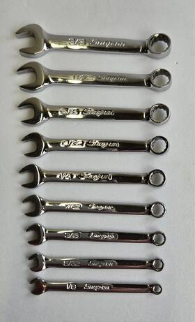 Oxi709 Snap-on Midget Sae 9 Piece Combination Wrench Set 3/8 Inch - 1/8
