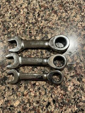 Oxir18 Snap-on 3pc. Sae 12 Pt. Ratcheting Combination Wrench 9/16 Inch 11/16 3/4