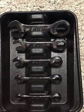 Snap-on Qxirmi9 Lot Of 5 Snap-on Ratcheting Stubby Wrenches Usa Made 19mm 14mm 11mm 9mm 8mm