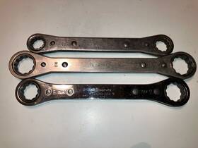 R2428a Snap-on 3 Tools R2428 R2830 R2023 12 Point Double Box End Ratcheting Wrench