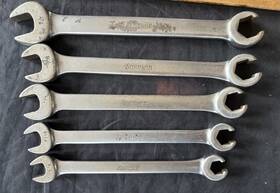 Rxs12-rsx20 Snap-on 5pc Flare Nut Wrench Set 3/8 7/16 1/2 9/16 And 5/8 Usa Free Ship