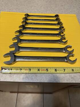 Rxsm10b-rxsm18b Snap-on 8pc. 6-point Metric Open-end/flare Nut Wrench Set 10 15 17 18 Mm