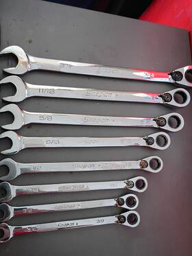 S0exr24 Snap-on Ratcheting Reversible 12 Point Wrench Set 8 Piece Sae S0exr24 Snap-on Ratcheting Reversible 12 Point Wrench Set 8 Piece Sae
