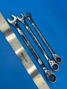 S-12-17 Snap-on S0srr16 Reversible Spline Ratcheting Combination Wrench Set 15 Offset