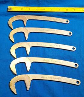 S8271 Snap-on 5 Piece Sae Camber Caster Wrench Set 1-9/16 Inch - 1-1/4