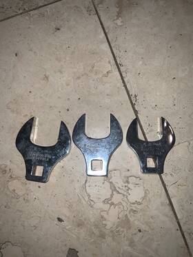 Sco38 Snap-on Sco44 Sco40 Set Of 3 1/2 Inch Dr Crowfoot Wrenches 1 3/16 1/4 And 3/8